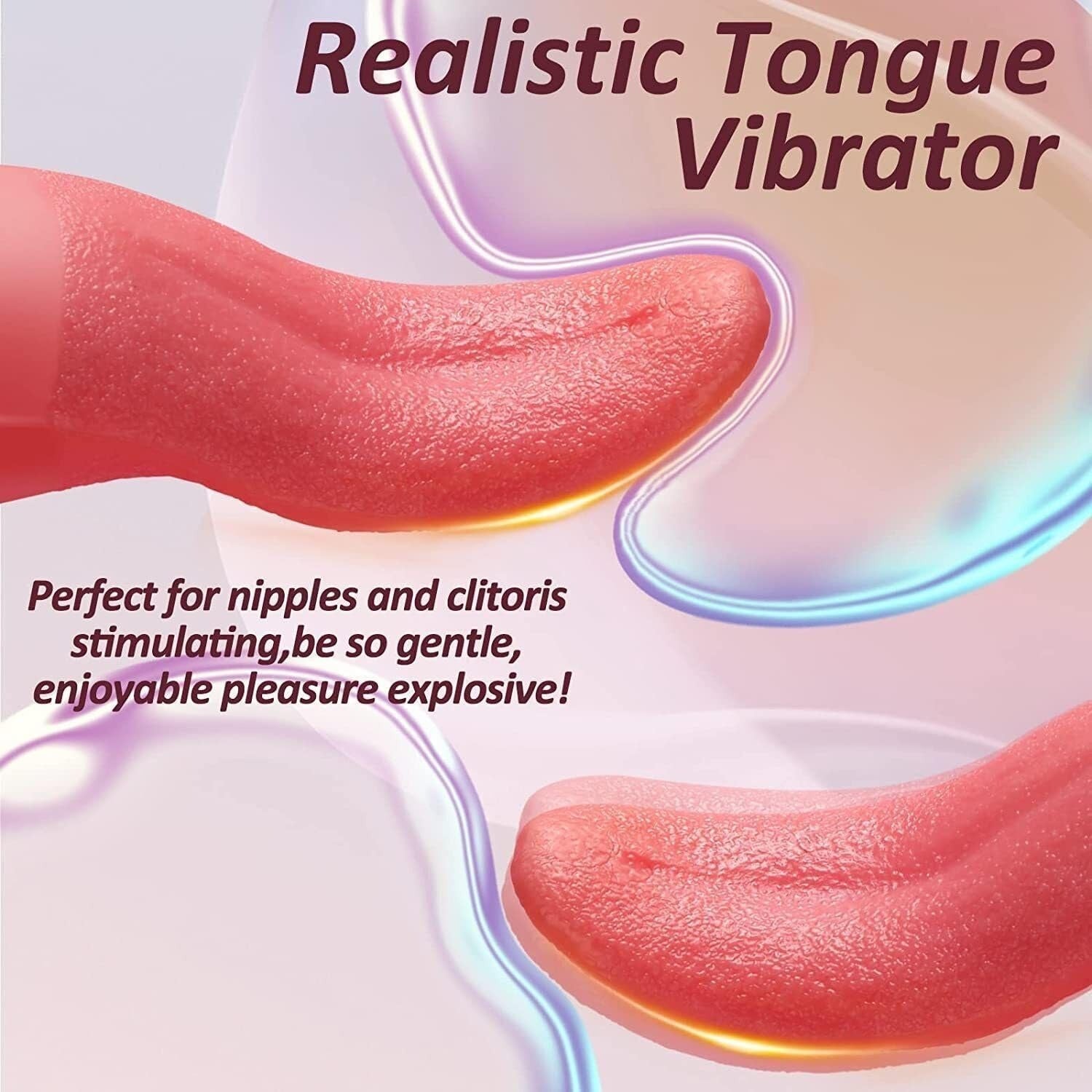 Tongue Shaped Female Realistic Artificial Tongue Licking Vibrator