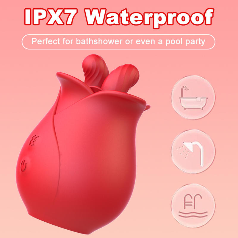 Rose Licking Adult Toys 2 Tongue Vibrators Female Sex Toy