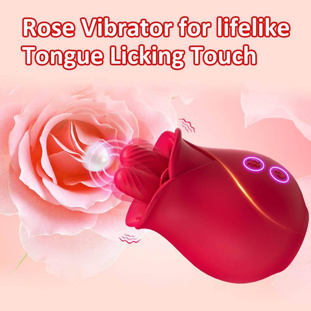 Rose Licking Adult Toys 2 Tongue Vibrators Female Sex Toy