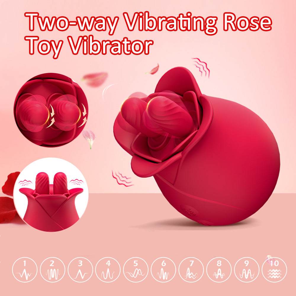 Rose Licking Adult Toys 2 Tongue Vibrators Female Sex Toy
