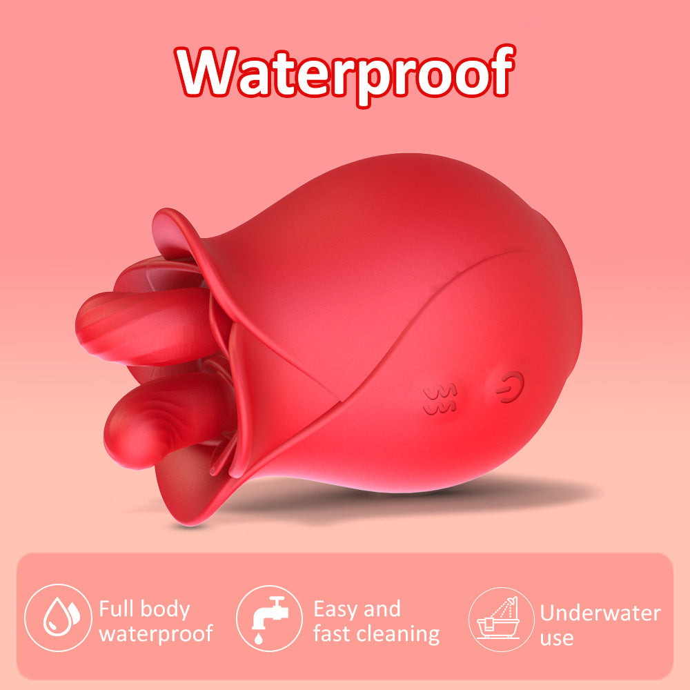Rose Licking Adult Toys 2 Tongue Vibrators Female Sex Toy