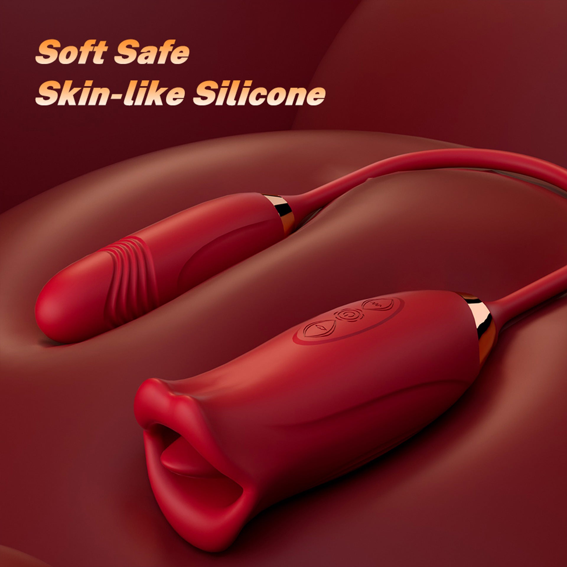 2 in 1 Female Masturbation Mouth Tongue Licking Vibrator