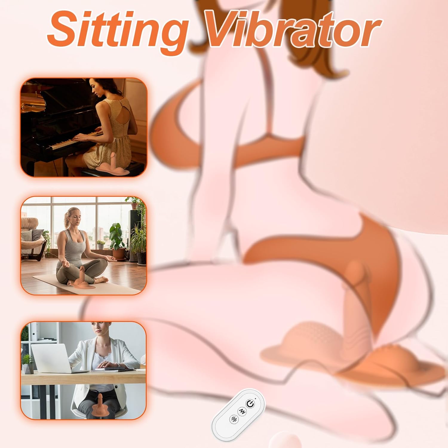 Ride Sex Machine Vibrator & Clit Stimulator Remote & 10 +10 Vibrating Modes