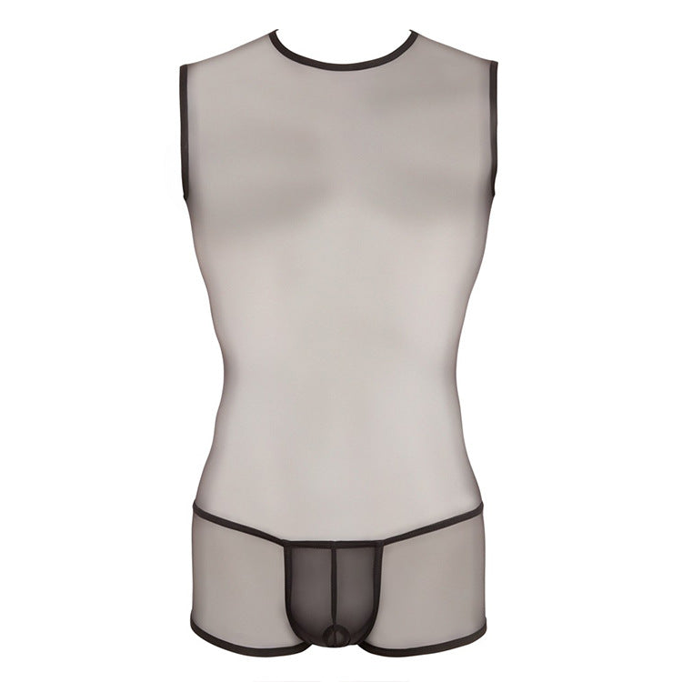 Powerful Mesh Penis Open Sexy Men Vest With Hipster