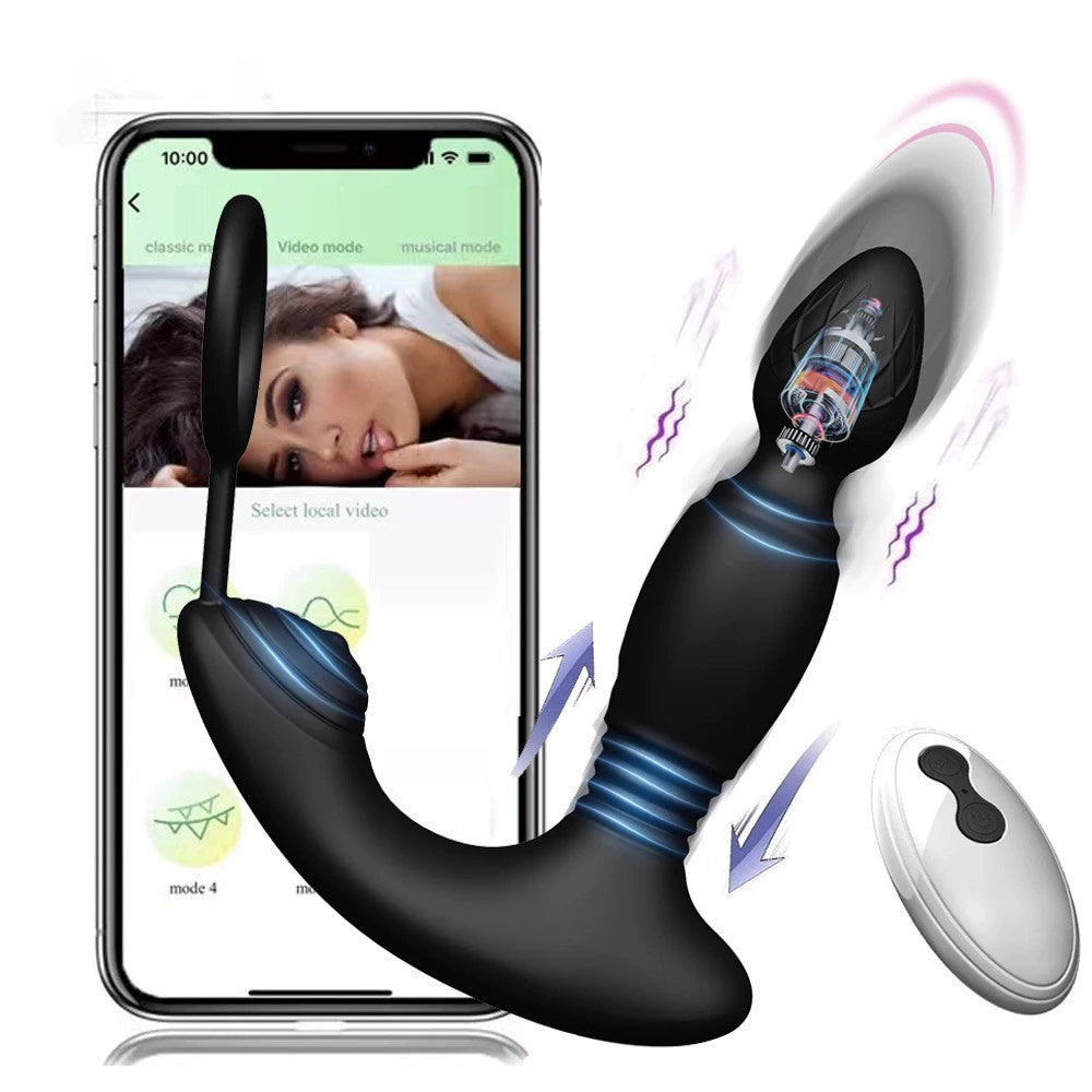 MV-X29027 Prostate Rotation Anal Plug with Cock Ring