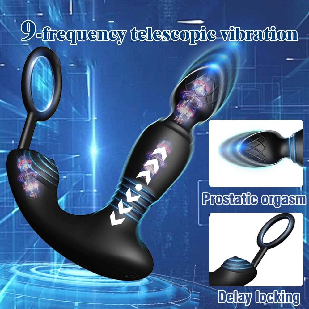 MV-X29027 Prostate Rotation Anal Plug with Cock Ring