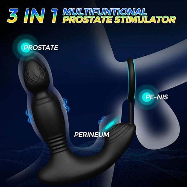 MV-X29027 Prostate Rotation Anal Plug with Cock Ring