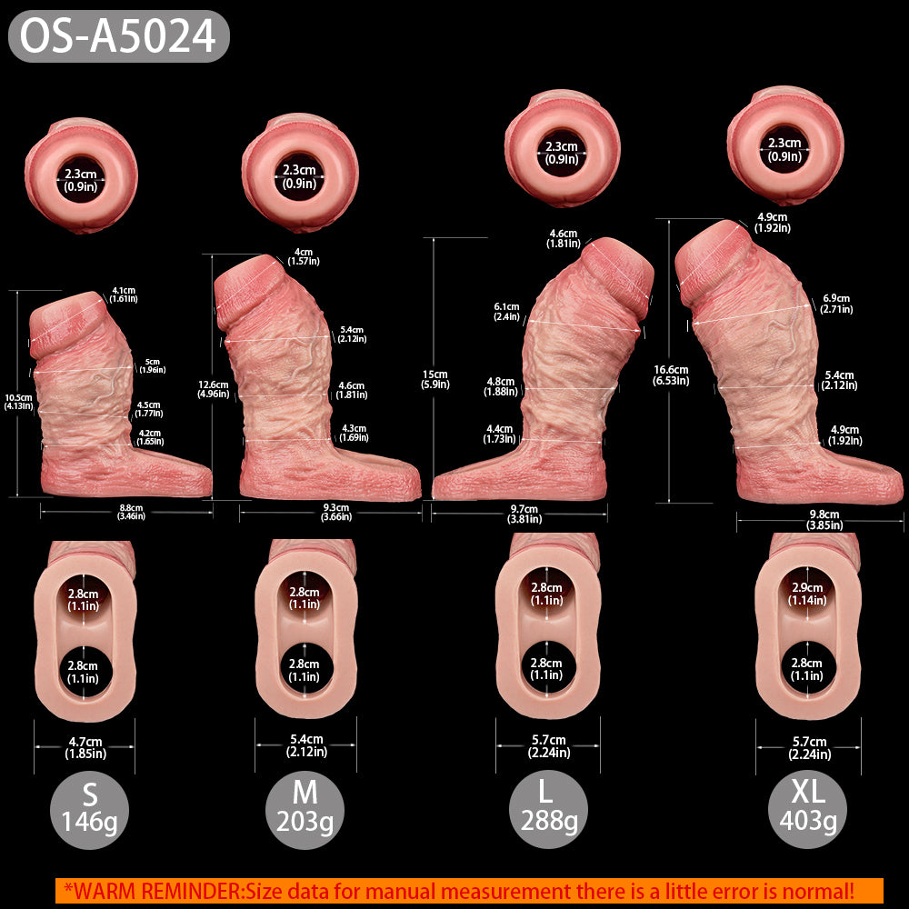 OS-ADL5024XL Penis lengthening and thickening silicone dildo sheath
