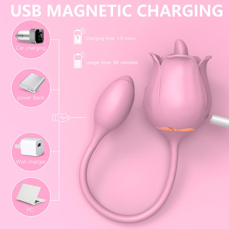 Clitoralis Stimulator Sucking Falpping Rose Vibrator for Women