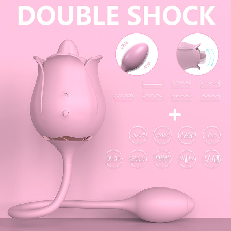 Clitoralis Stimulator Sucking Falpping Rose Vibrator for Women