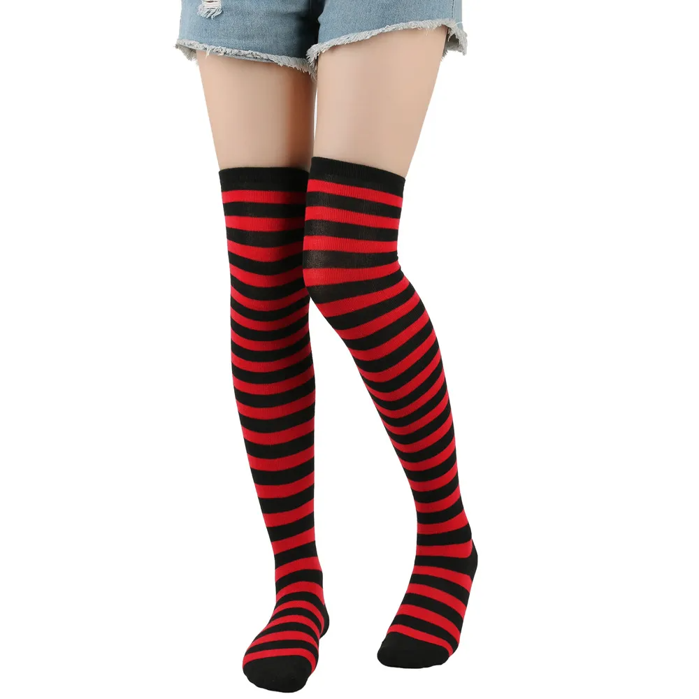 Stripe Stocking Swomen Over The Knee Socks