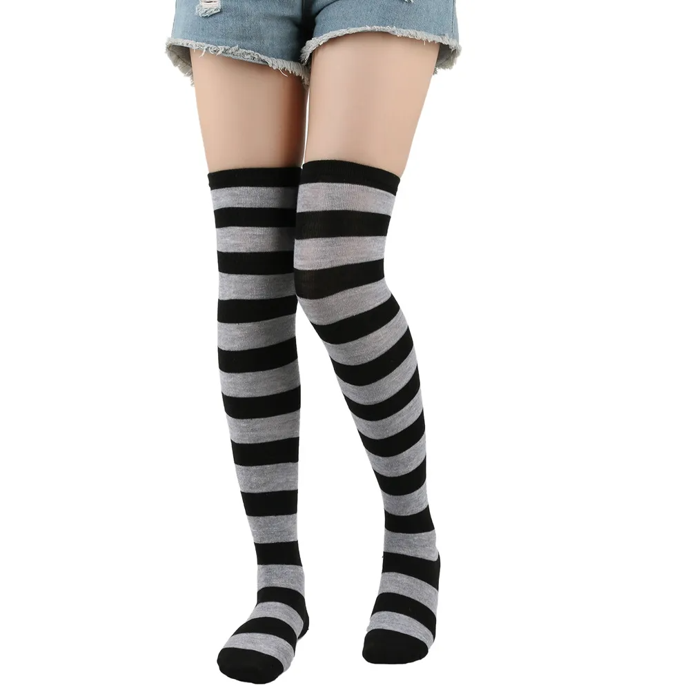 Stripe Stocking Swomen Over The Knee Socks