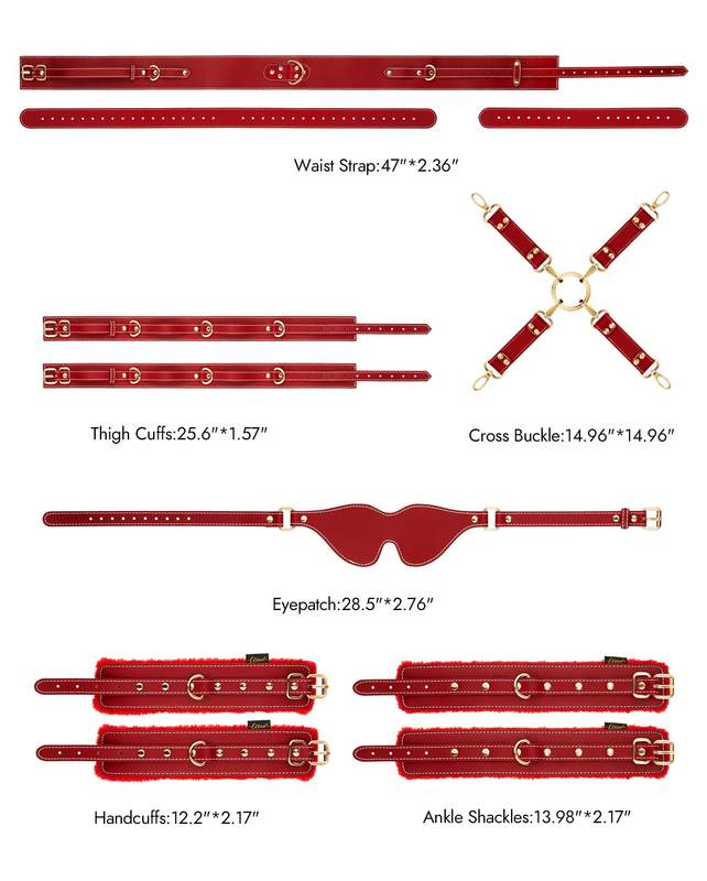 Adjustable Handcuffs Ankle Cuff Thigh Cuffs Blindfold Cross Waist Strap Sex Bondage BDSM Kit - Lovetoys wholesales shop
