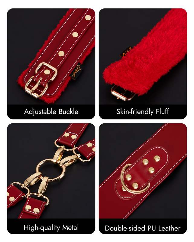 Adjustable Handcuffs Ankle Cuff Thigh Cuffs Blindfold Cross Waist Strap Sex Bondage BDSM Kit - Lovetoys wholesales shop