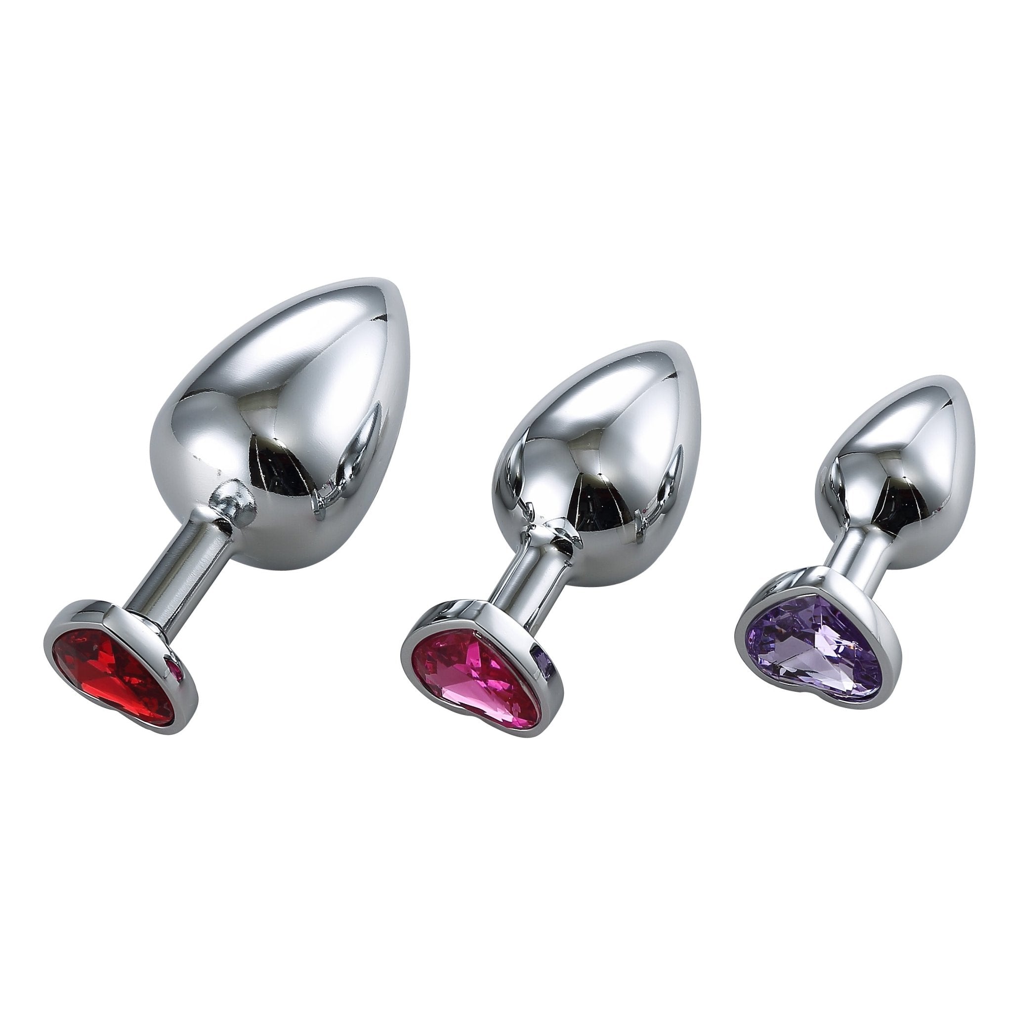 Adult sex products Heart Jeweled Stainless Steel Butt Plug - Lovetoys wholesales shop