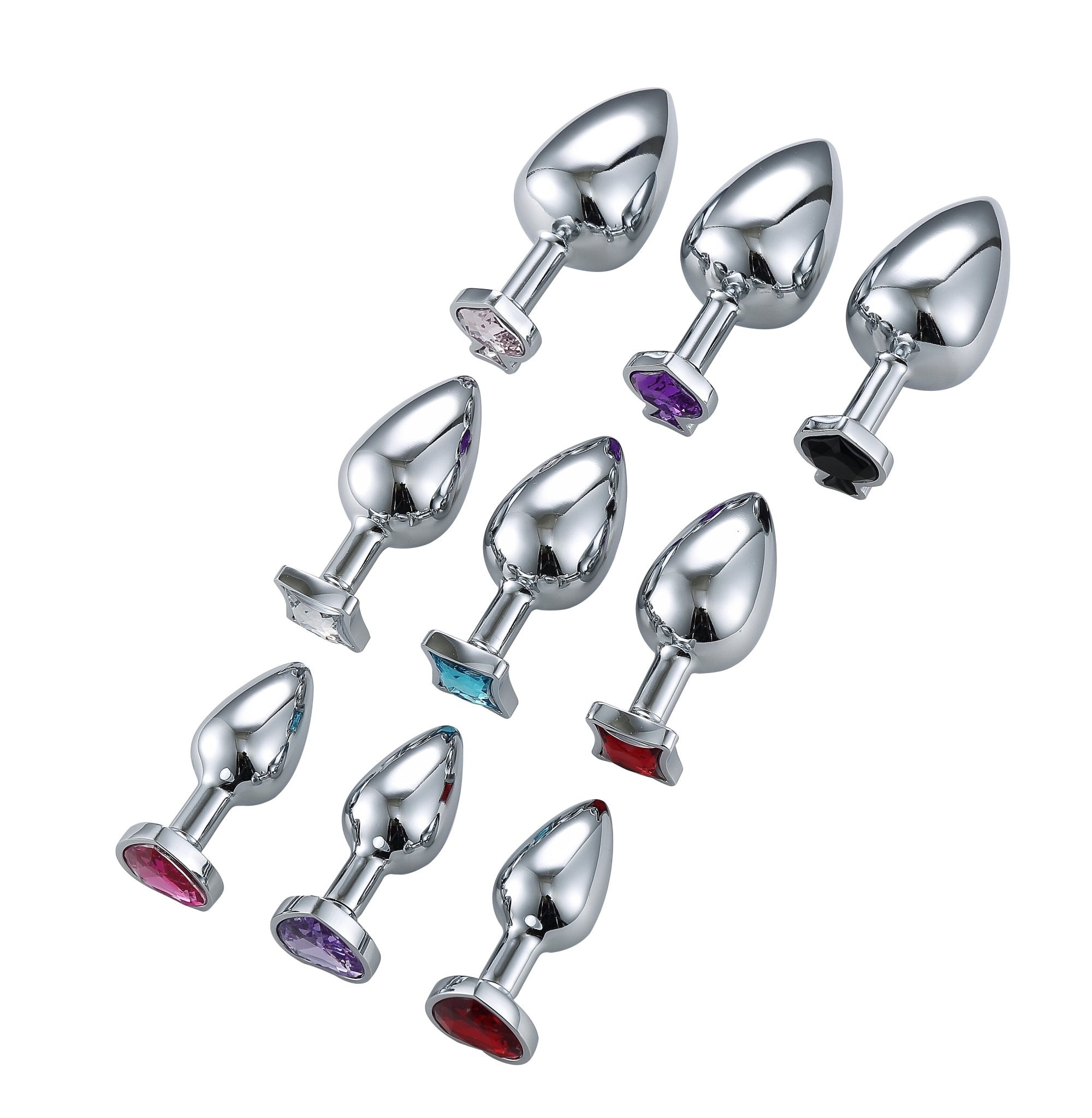Adult sex products Heart Jeweled Stainless Steel Butt Plug - Lovetoys wholesales shop