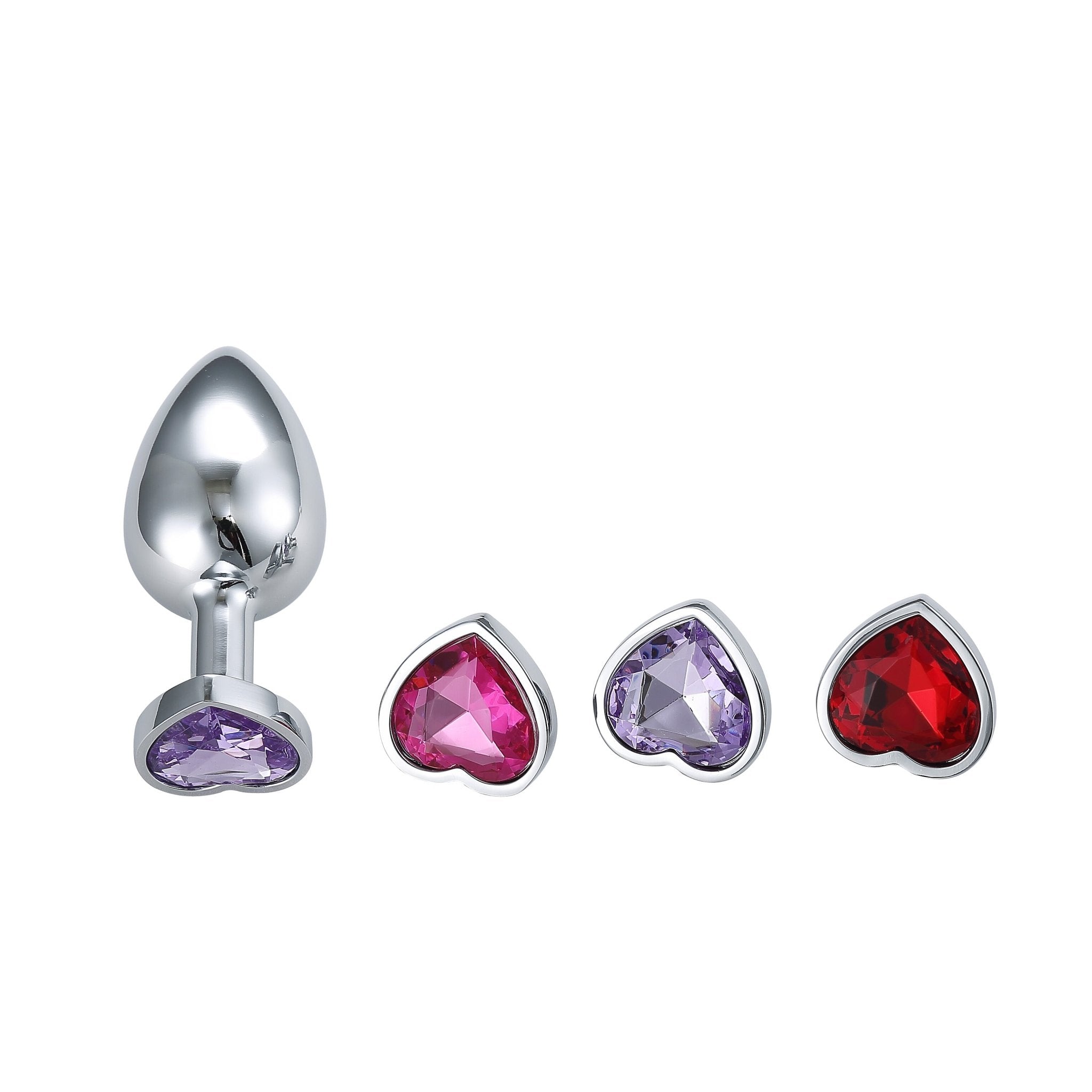 Adult sex products Heart Jeweled Stainless Steel Butt Plug - Lovetoys wholesales shop