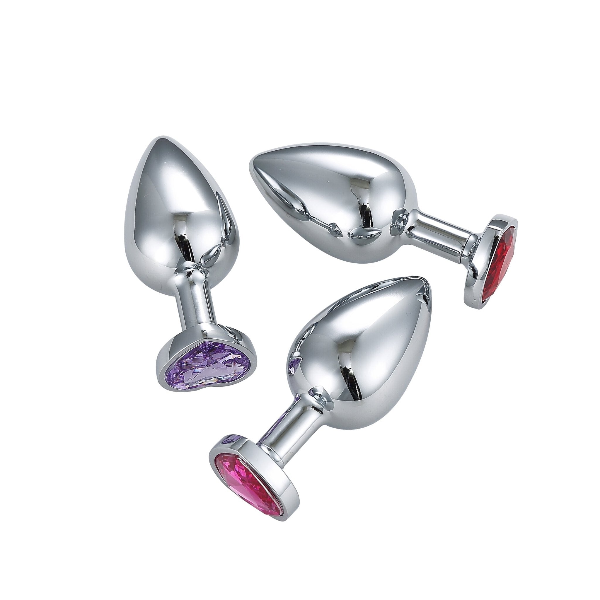 Adult sex products Heart Jeweled Stainless Steel Butt Plug - Lovetoys wholesales shop