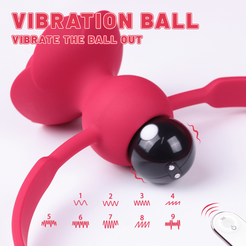 Adult Sex Toy SM Rose Design Mouth Gag Ball Adult Bdsm Bondage Vibrator - Lovetoys wholesales shop