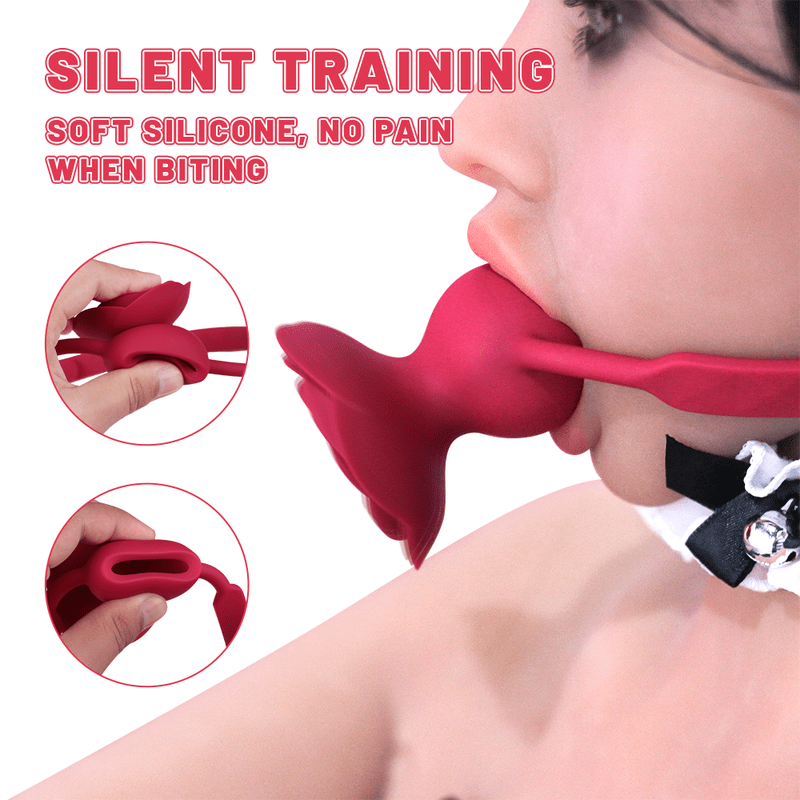 Adult Sex Toy SM Rose Design Mouth Gag Ball Adult Bdsm Bondage Vibrator - Lovetoys wholesales shop