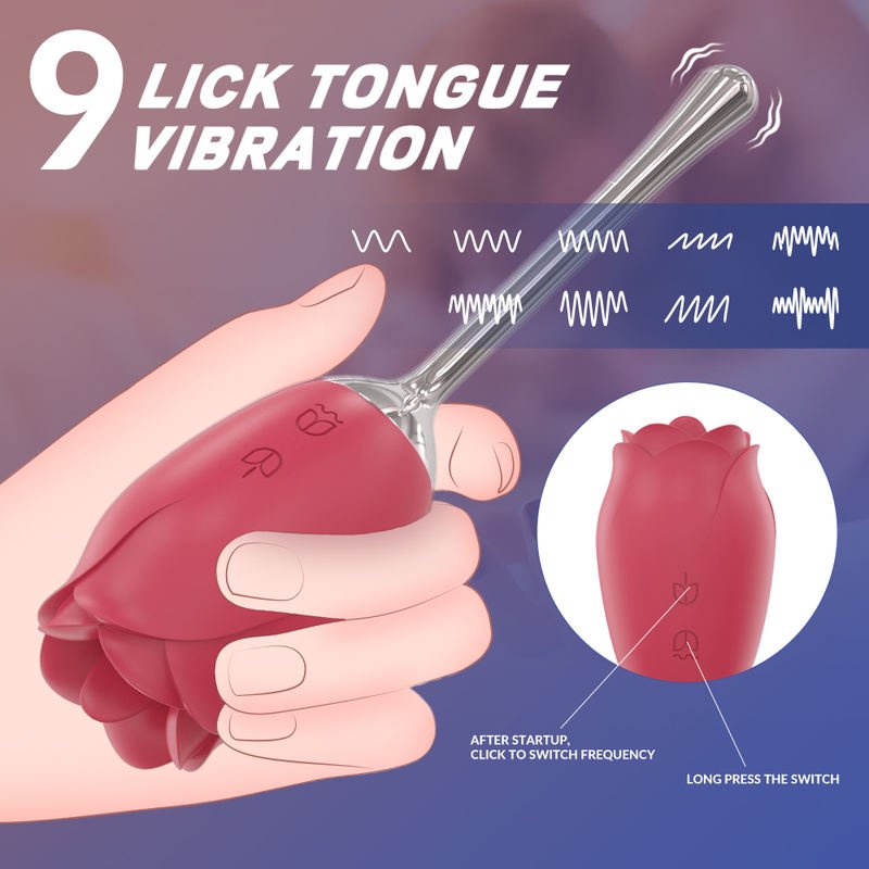 Adult Sexy Toys Silicone Rose Vibrator Tongue Clitoris Stimulate Sex Rose Vibrator - Lovetoys wholesales shop