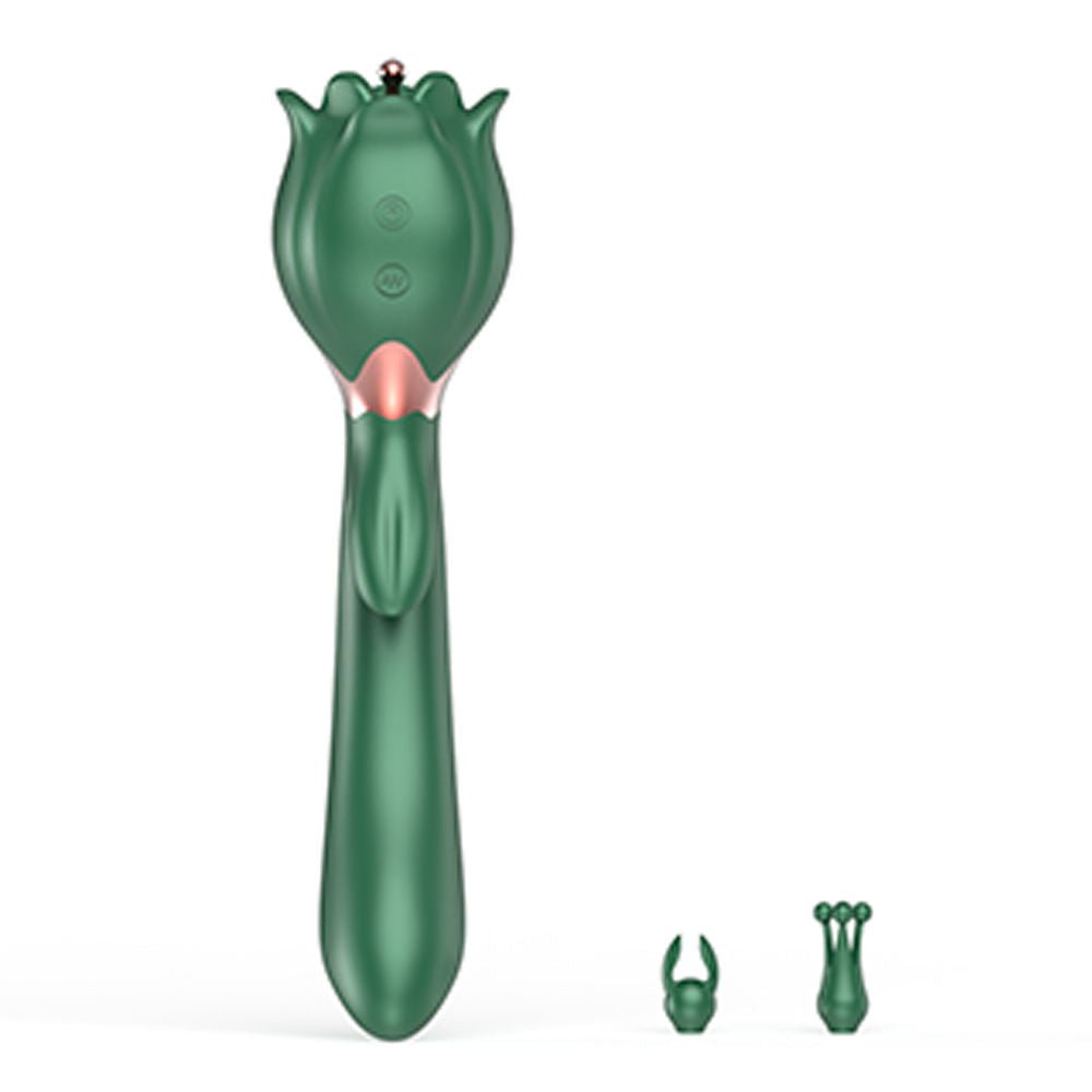 Adult Women Red Rose Shaped Sex Toy Pink Flower Vibrator - Lovetoys wholesales shop