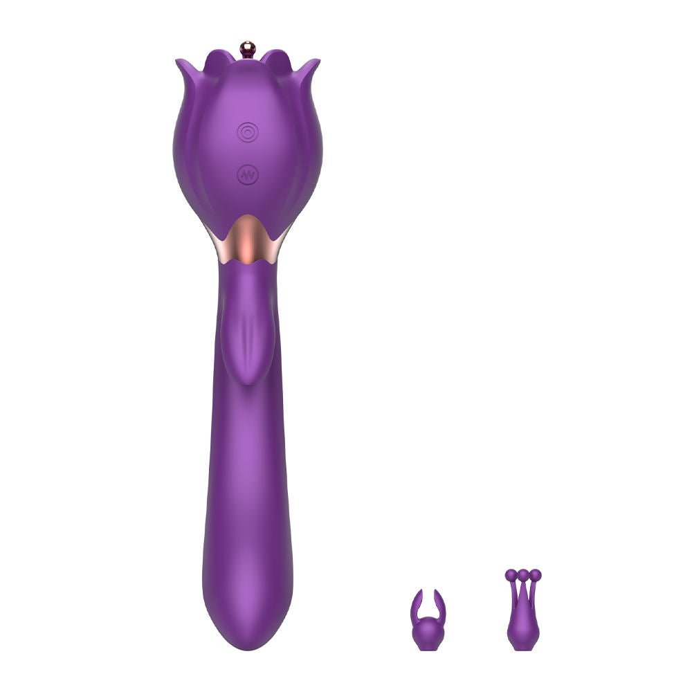 Adult Women Red Rose Shaped Sex Toy Pink Flower Vibrator - Lovetoys wholesales shop