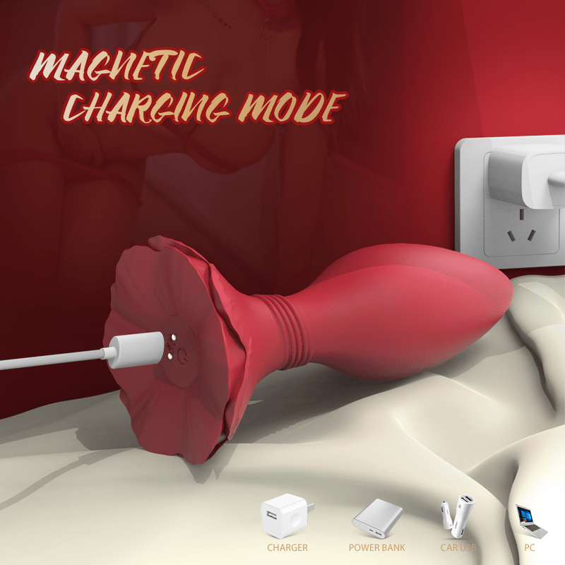 Anal Plug Training Rose Female Anal Toys Thin with Remote Control for Men - Lovetoys wholesales shop