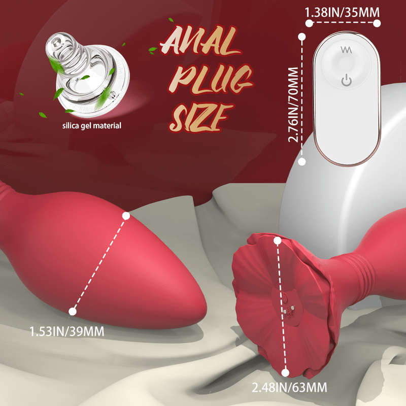 Anal Plug Training Rose Female Anal Toys Thin with Remote Control for Men - Lovetoys wholesales shop