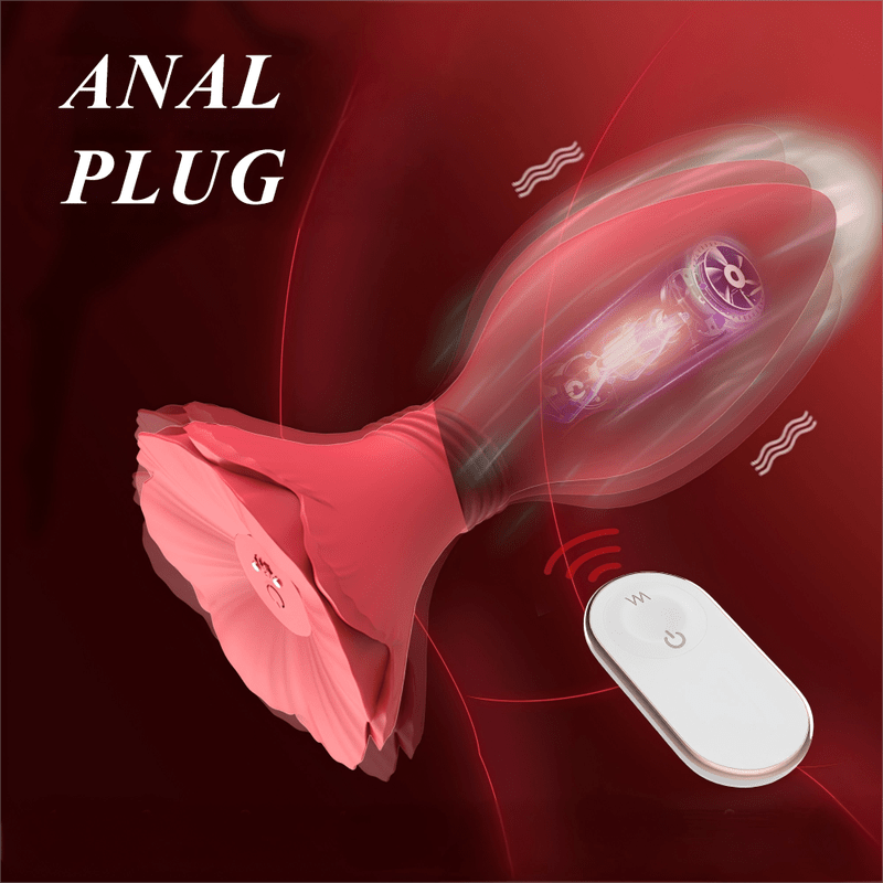 Anal Plug Training Rose Female Anal Toys Thin with Remote Control for Men - Lovetoys wholesales shop