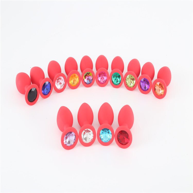 Anal Sex Toys Geisha Ball Silicone Butt Plug with Diamond - Lovetoys wholesales shop