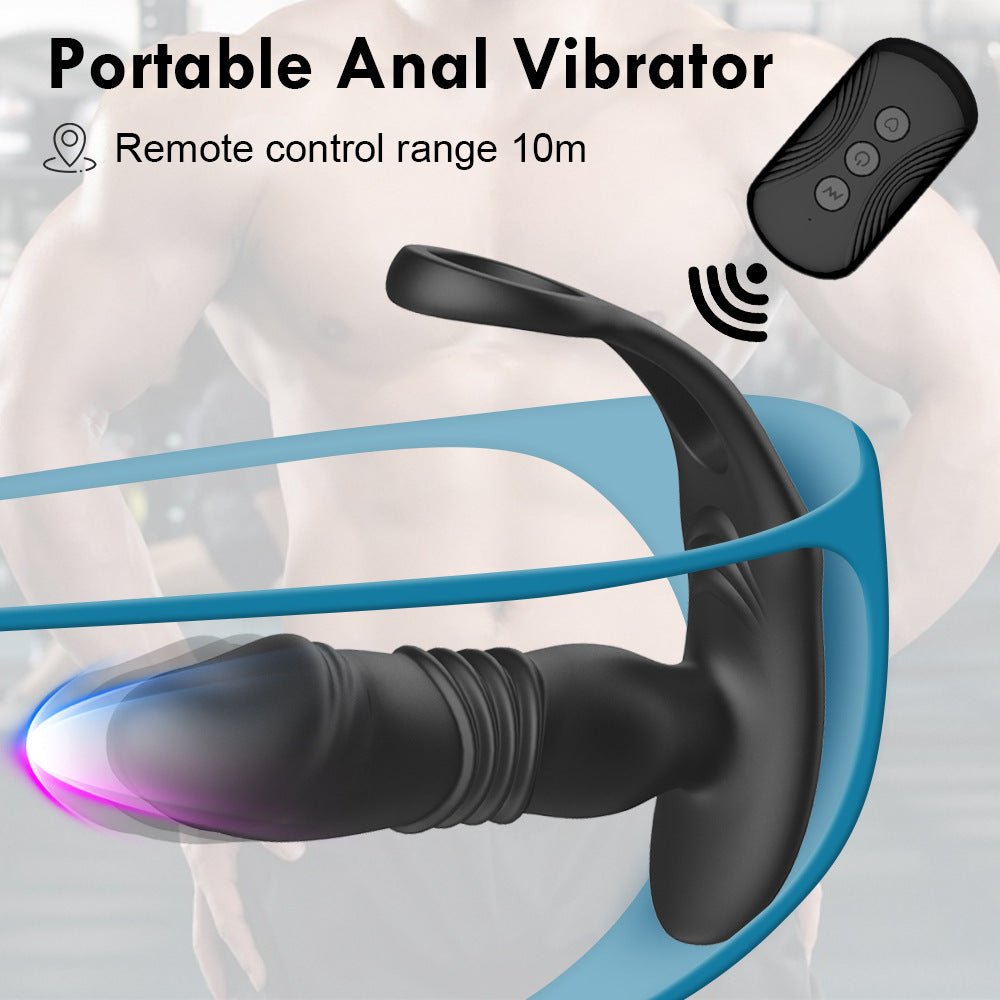 Anal Sex Toys Thrusting Prostate Vibrator With Cock Ring - Lovetoys wholesales shop