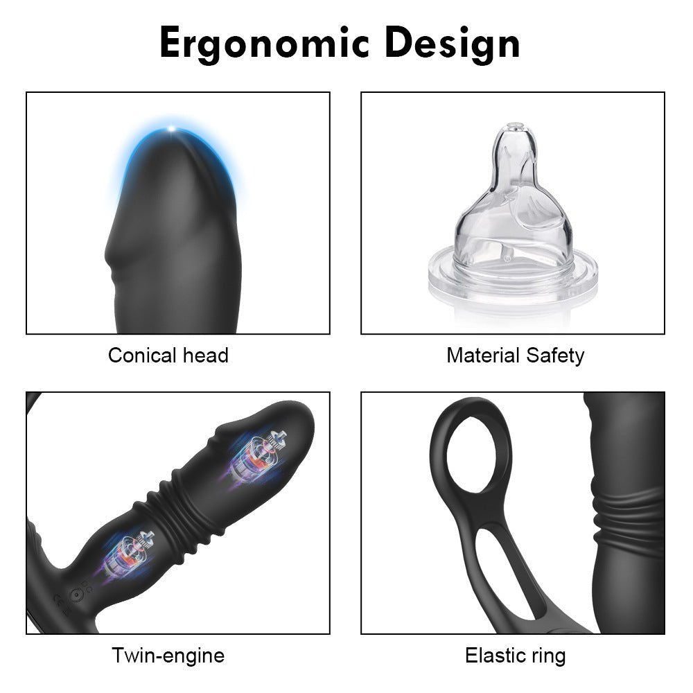 Anal Sex Toys Thrusting Prostate Vibrator With Cock Ring - Lovetoys wholesales shop