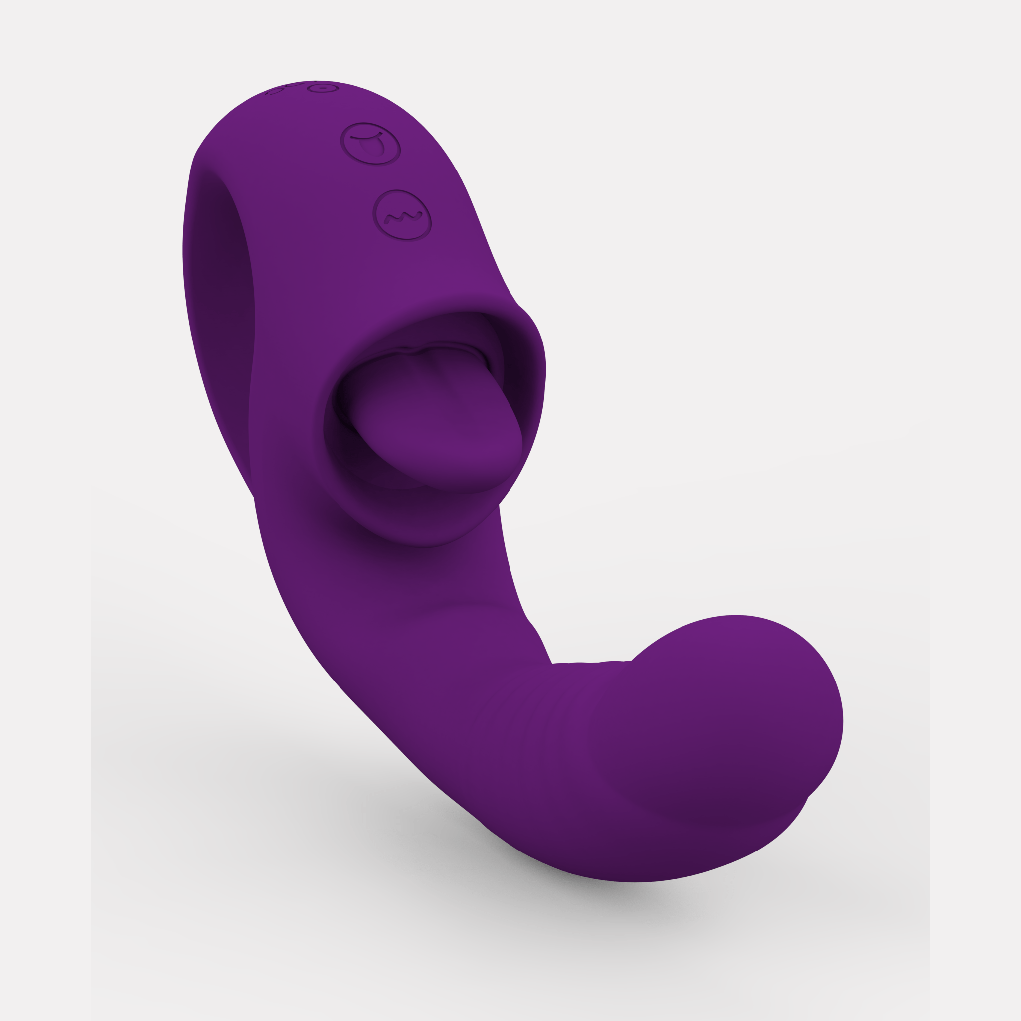 AS - 1991 First generation tongue licking vibrator 10 frequencies - Purple - Lovetoys wholesales shop