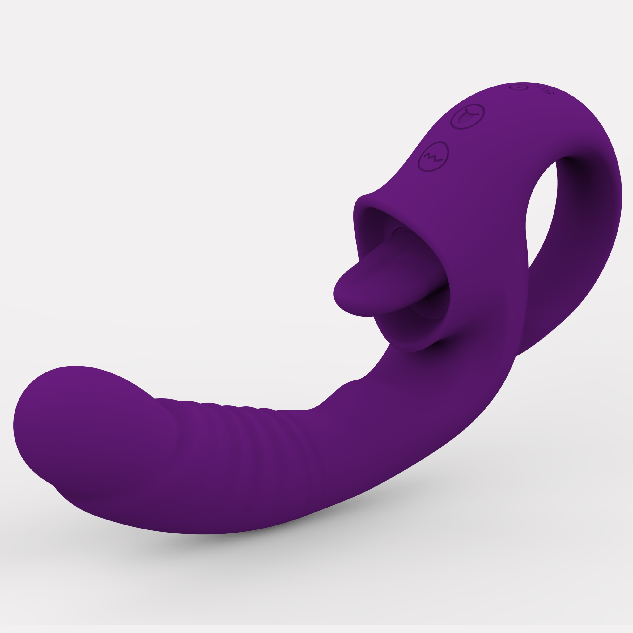 AS - 1991 First generation tongue licking vibrator 10 frequencies - Purple - Lovetoys wholesales shop