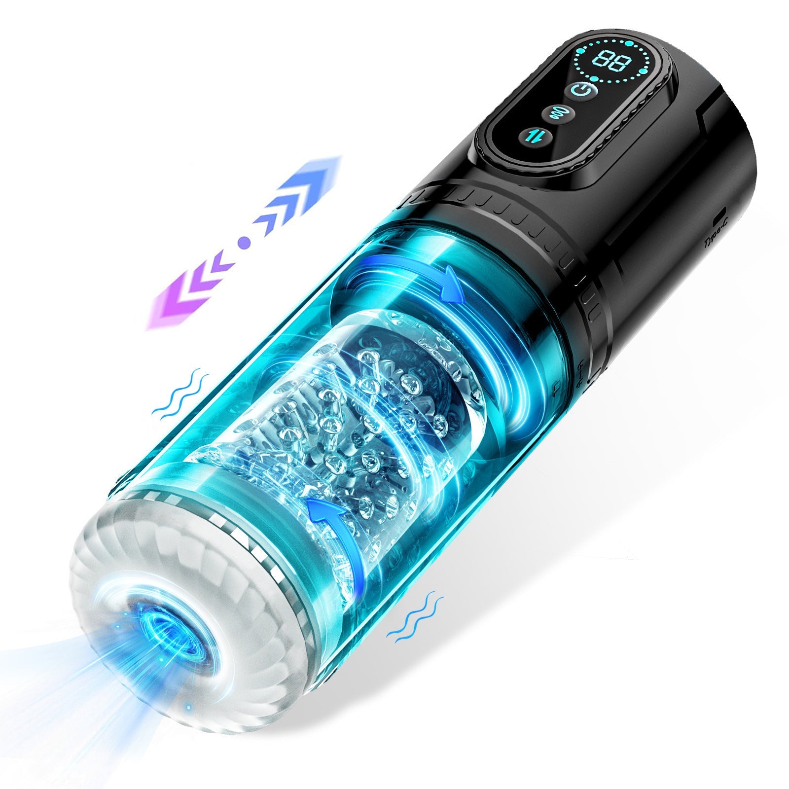 AS - 2088 Airplane cup telescopic rotating sucking male masturbator - Lovetoys wholesales shop