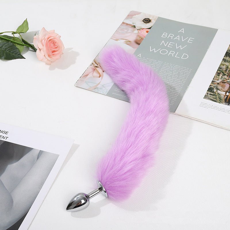 BDSM Lengthened Fox Tail Metal Anal Plug - Lovetoys wholesales shop