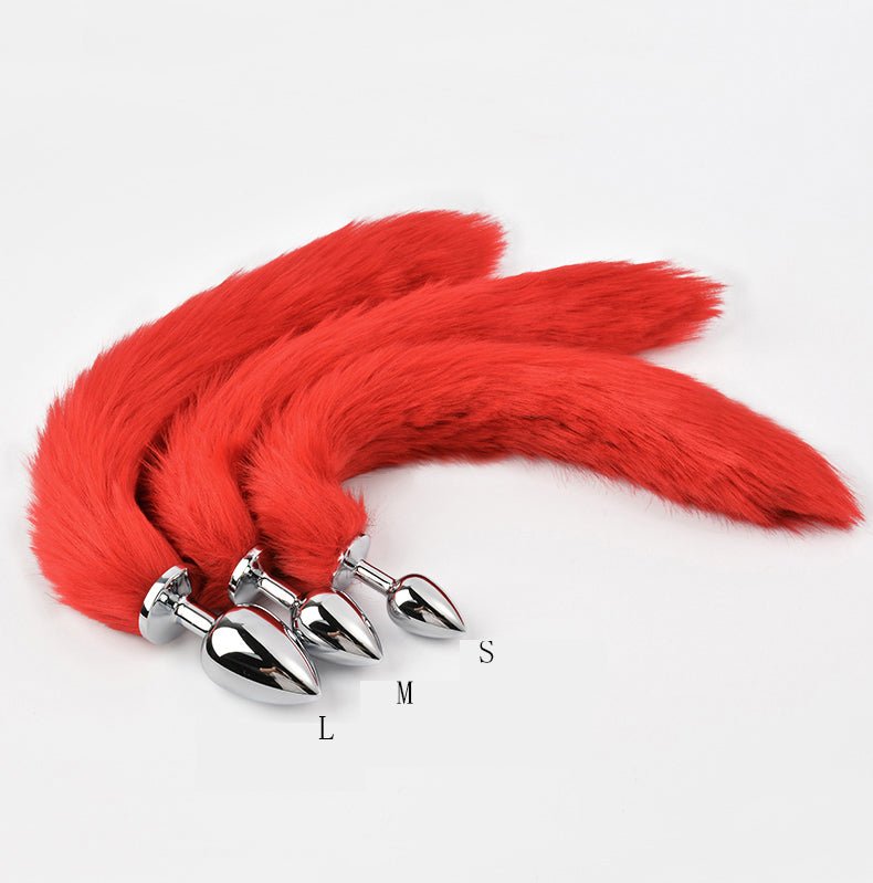 BDSM Lengthened Fox Tail Metal Anal Plug - Lovetoys wholesales shop