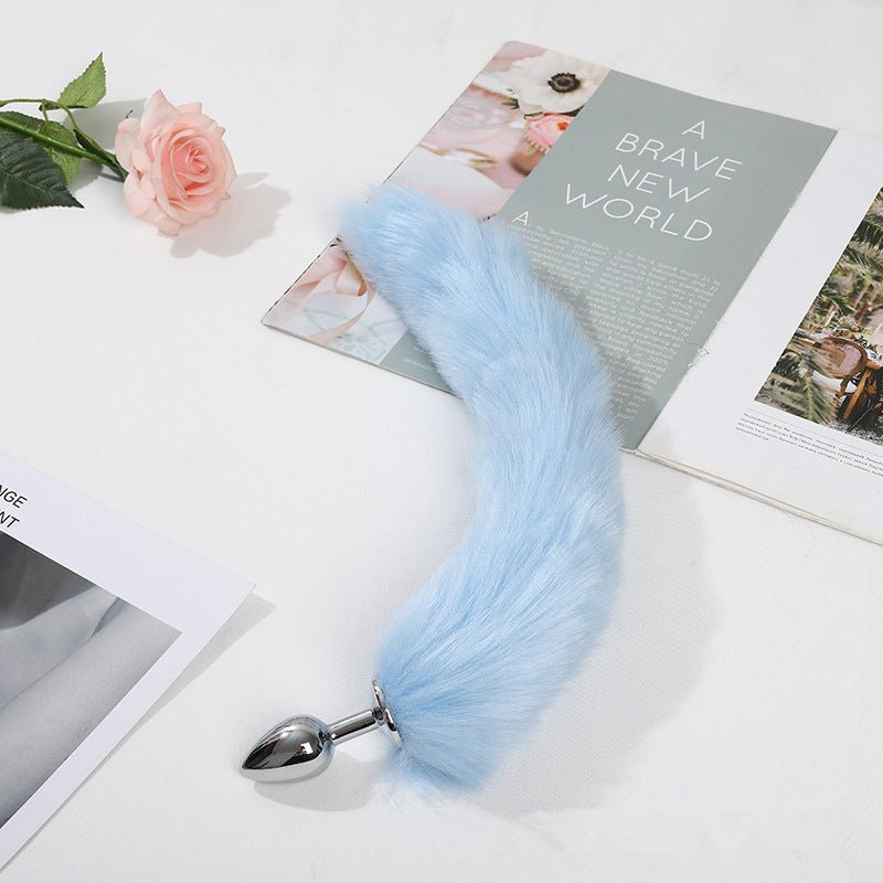 BDSM Lengthened Fox Tail Metal Anal Plug - Lovetoys wholesales shop