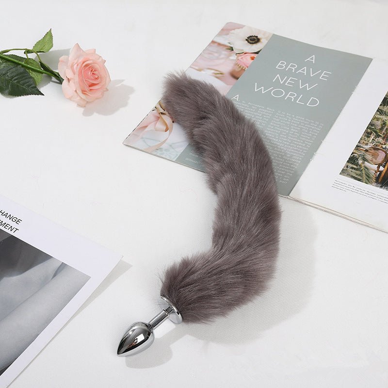 BDSM Lengthened Fox Tail Metal Anal Plug - Lovetoys wholesales shop