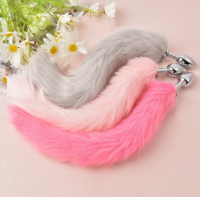 BDSM Lengthened Fox Tail Metal Anal Plug - Lovetoys wholesales shop