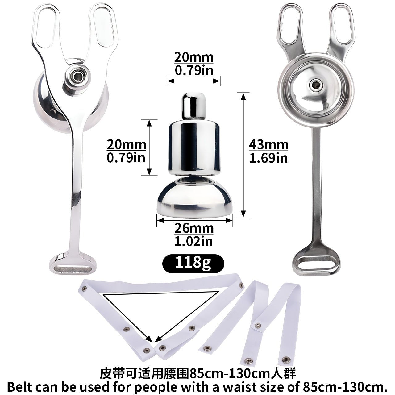 BDSM Metal Feminizer Flying - V With Belt Type - MW - X7222B - Lovetoys wholesales shop