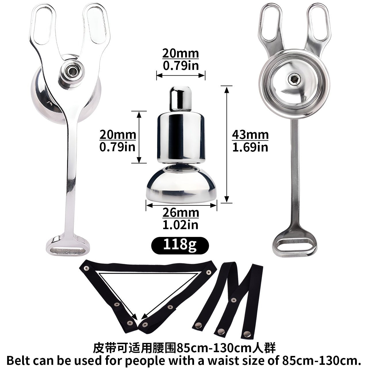 BDSM Metal Feminizer Flying - V With Belt Type - MW - X7222B - Lovetoys wholesales shop