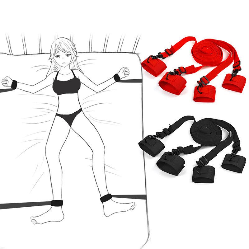 BDSM Sex Aids Kit Slave Leg Strap Split Leg Bondage Binding Strap on Bed - Lovetoys wholesales shop