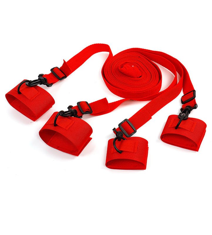 BDSM Sex Aids Kit Slave Leg Strap Split Leg Bondage Binding Strap on Bed - Lovetoys wholesales shop