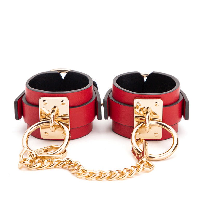 BDSM Sex Product Set Golden Chain Cuffs Collar - Lovetoys wholesales shop
