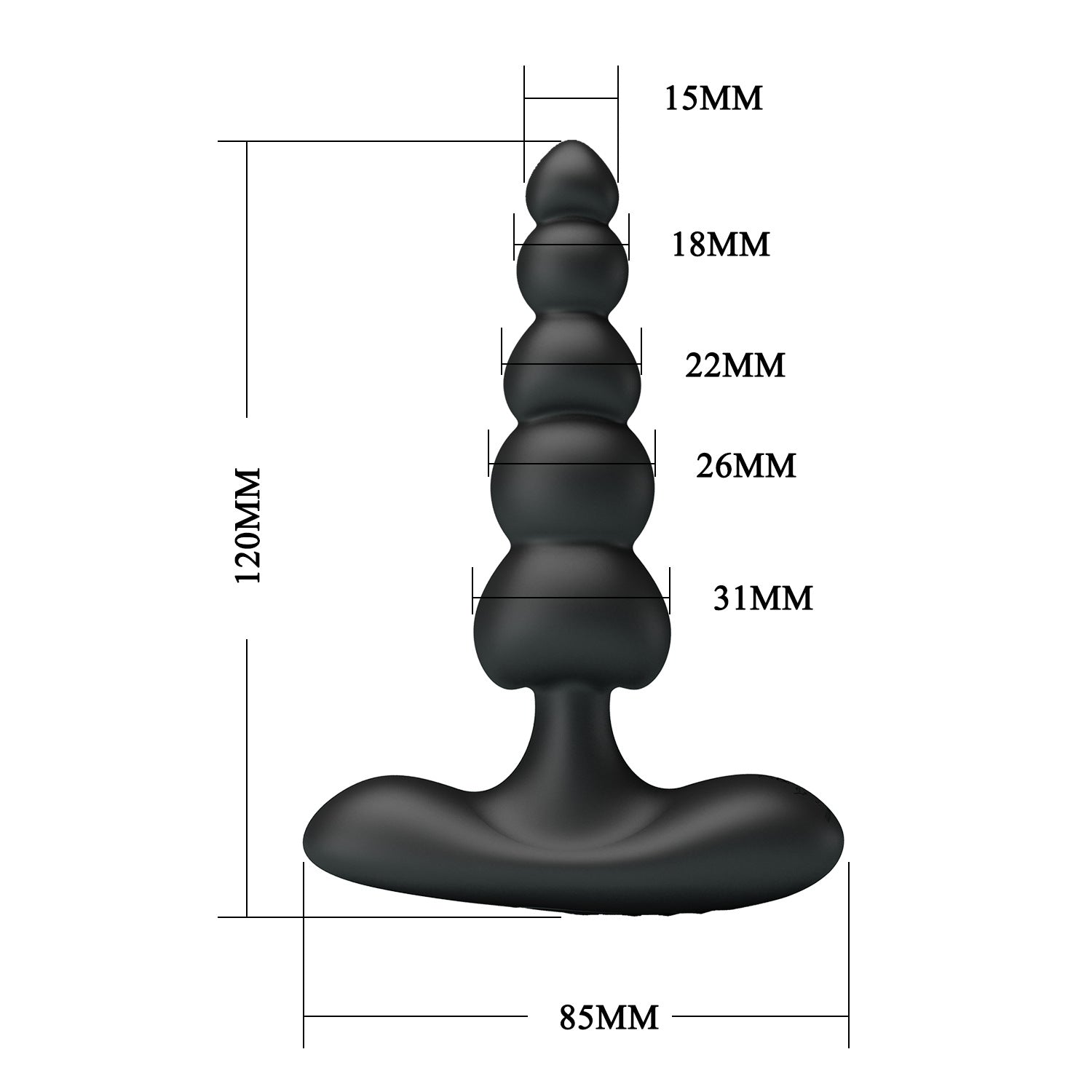 BI - 040174 Anal Vibrators 10 - frequency vibrating silicone anal beads - Lovetoys wholesales shop