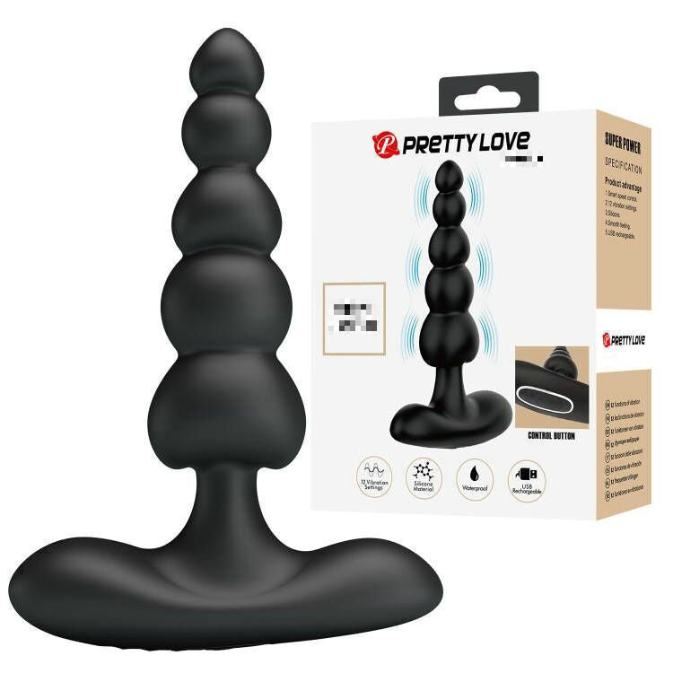 BI - 040174 Anal Vibrators 10 - frequency vibrating silicone anal beads - Lovetoys wholesales shop