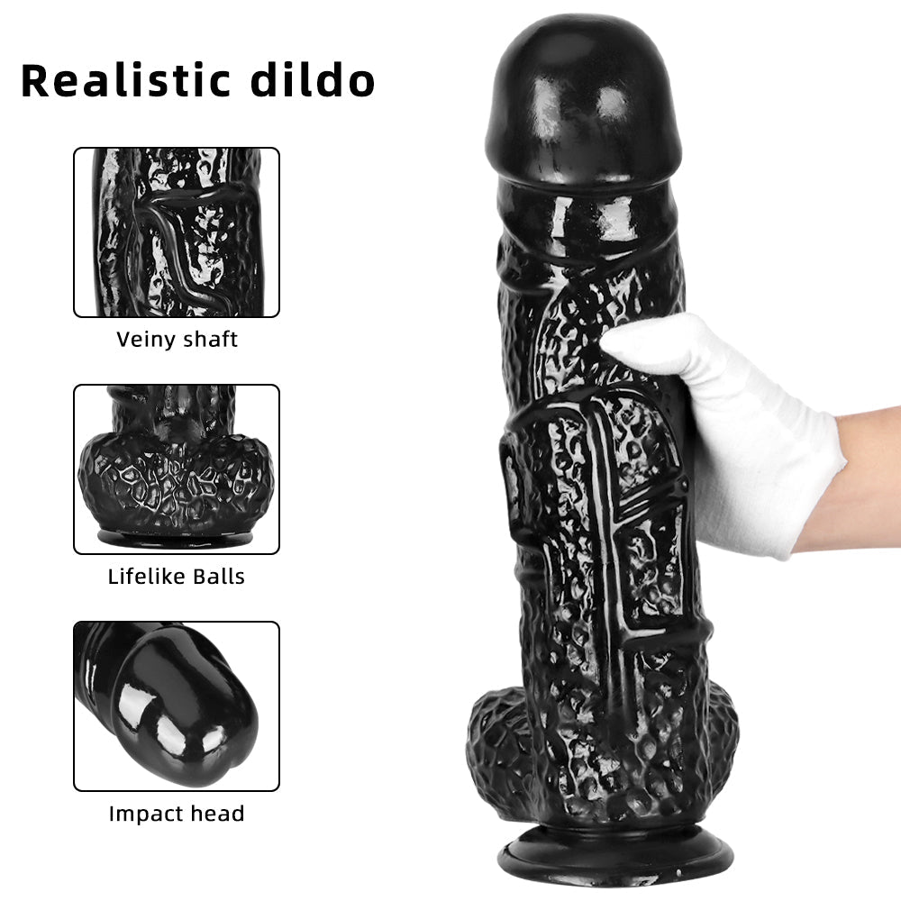 Big Black Dildo With Realistic Veins - Lovetoys wholesales shop