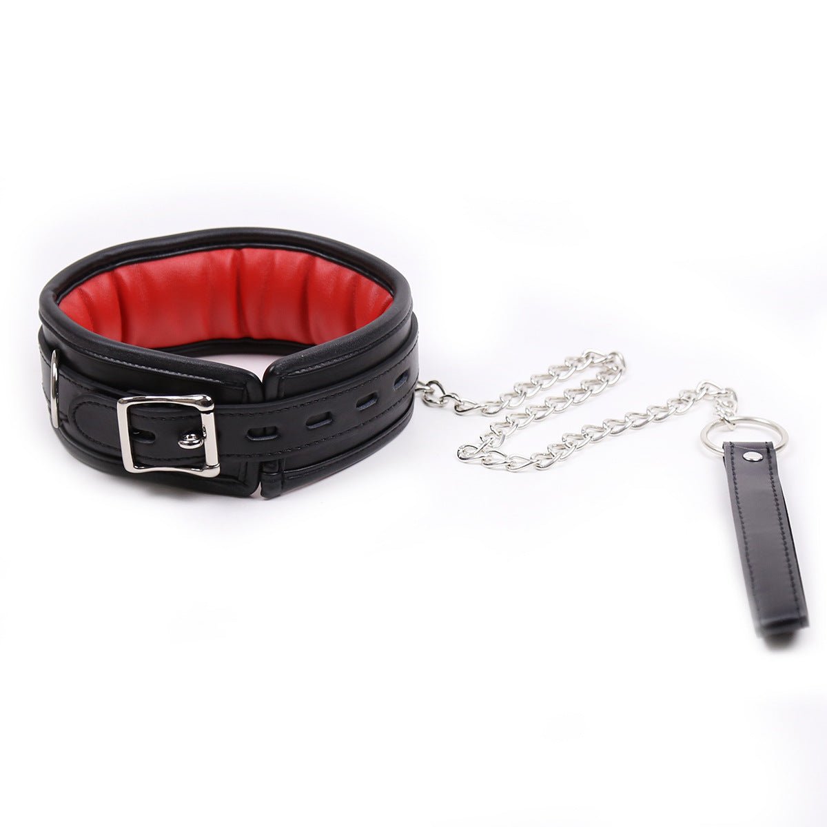 Black And Red Thick D Ring Neck Collar - Lovetoys wholesales shop